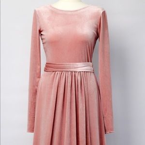 Velvet Maxi Dress with Long Sleeves